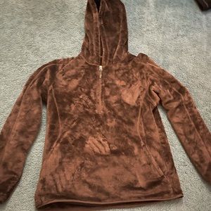 Nike acg half zip plush brown hoodie